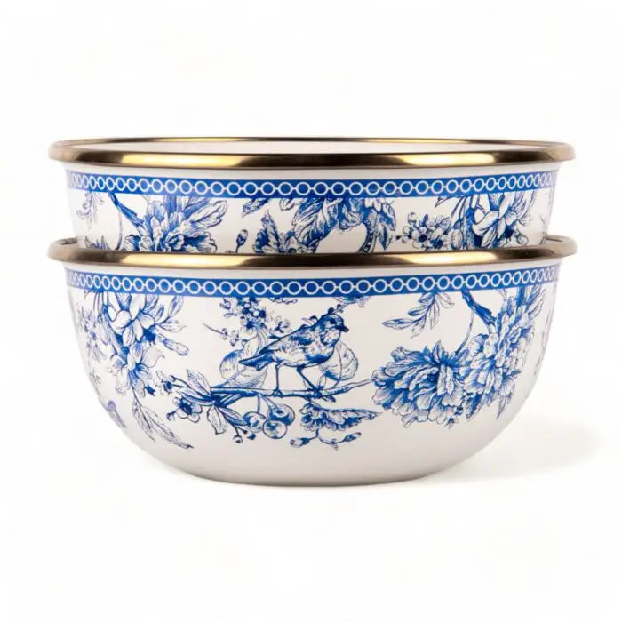 Bird of Paradise Enameled Cereal and Salad Bowl Set of 4