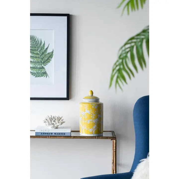 Yellow Floral Lidded Jar