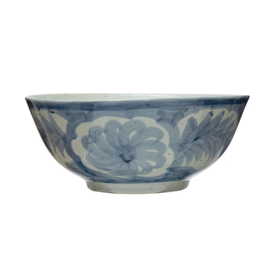 Hand-painted Stoneware Bowl w/ Design