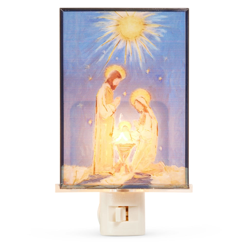 6"Holy Family Stained Glass Night Light