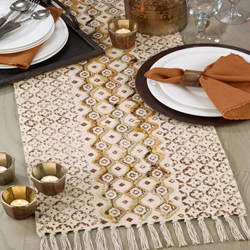 Geometrical Embroidered Block Print Runner