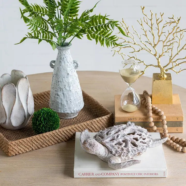 Turtle Decor w/ White Coral Reef Design