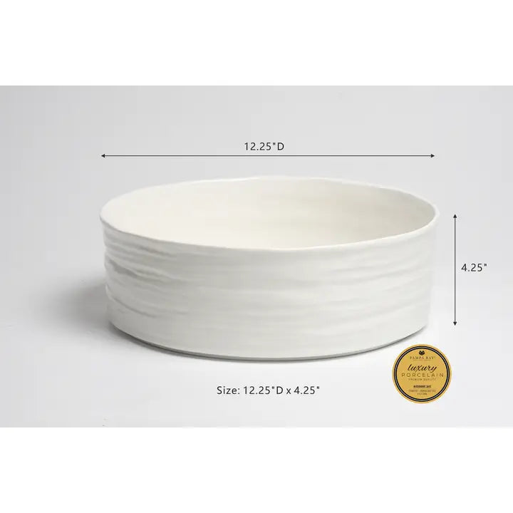 White Porcelain Extra Large Serving Bowl