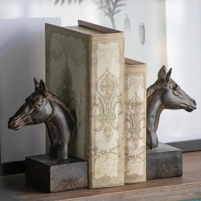 Oil Rubbed Horse Bookends