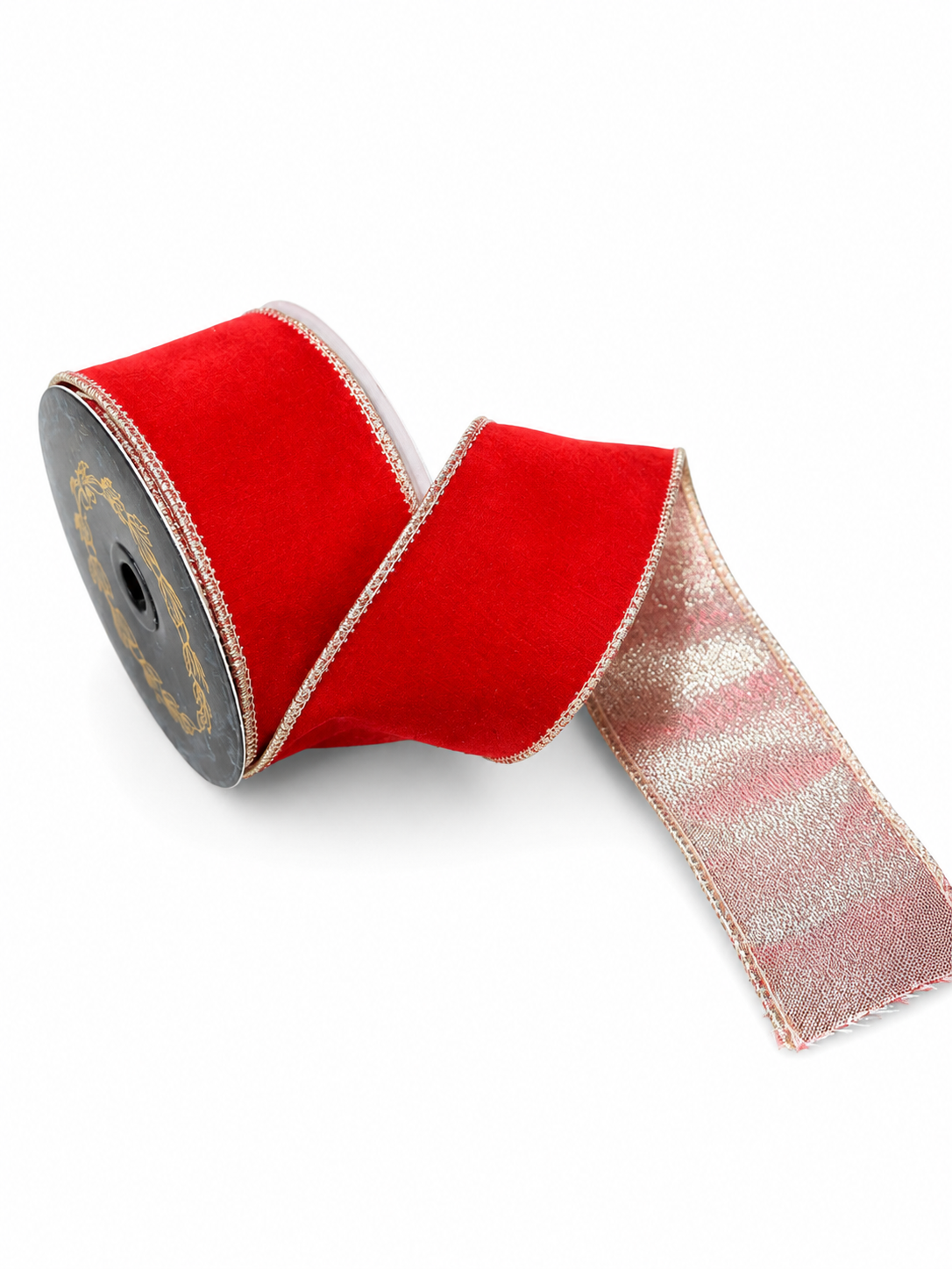 JME Dupion Metallic Splash Red-2.5”x10YD