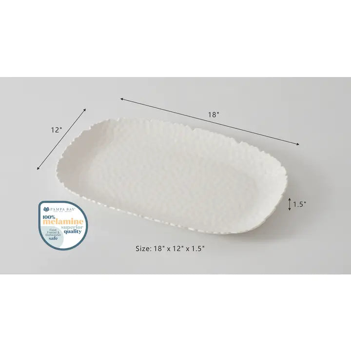 Melamine Wavy White Extra Large Serving Platter