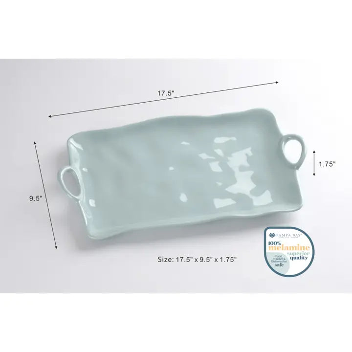 Melamine Aqua Square Large Platter