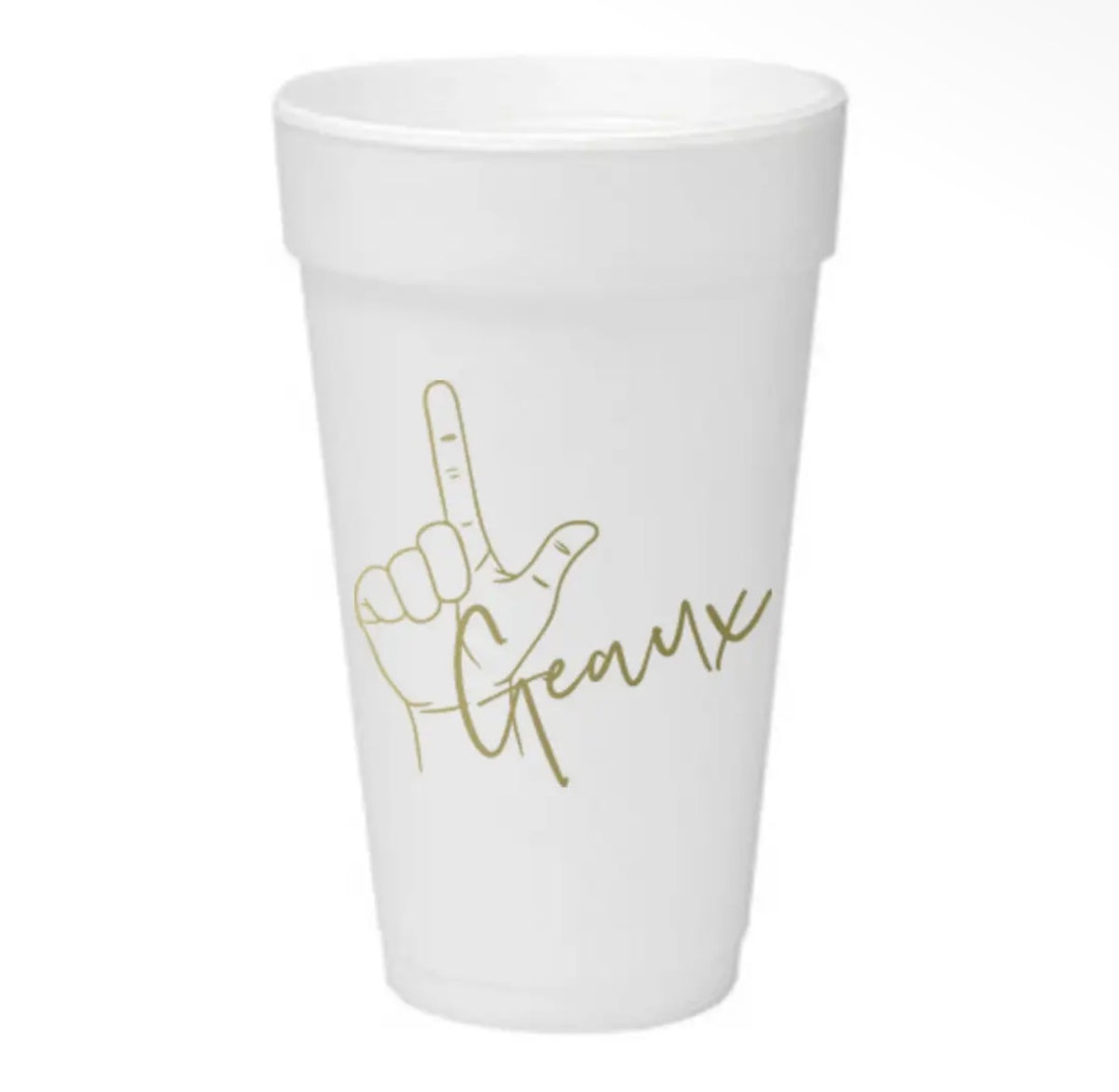 ‘Geaux’ Gold Styrofoam Cups