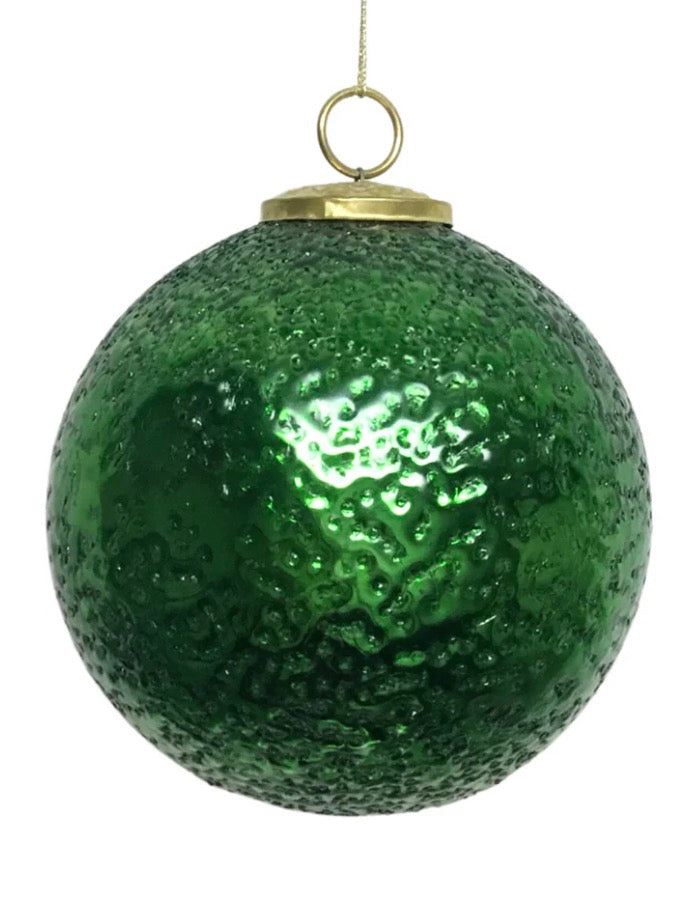 8'' Glass Textured Crinkle Ball Ornament