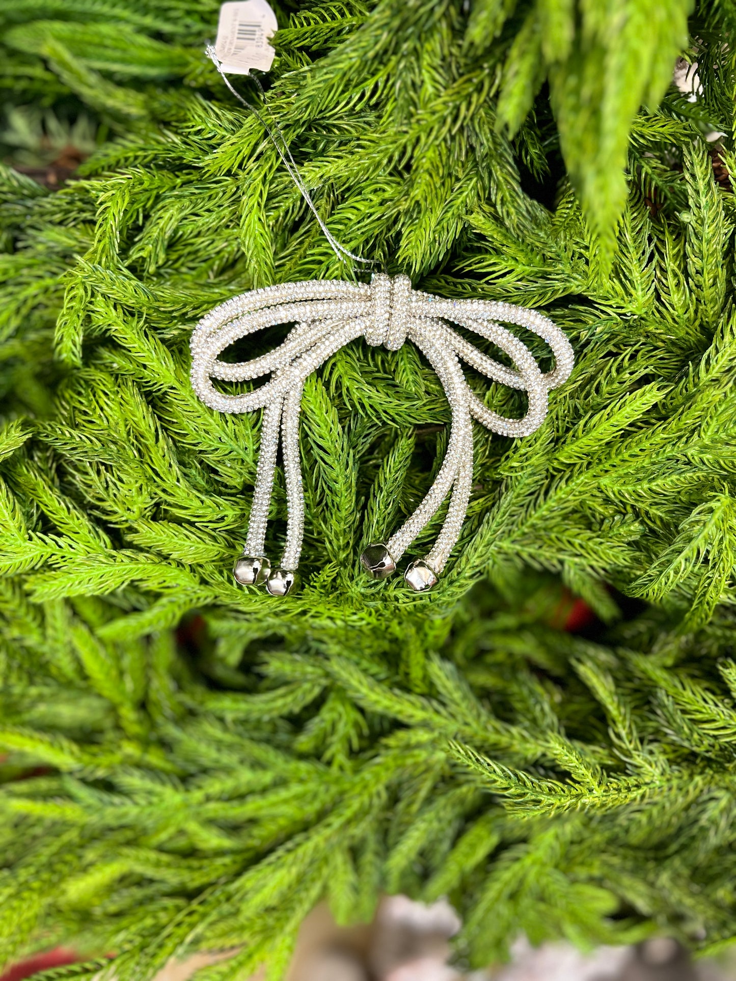 5.5" Sparkle Bow Ornament W/ Bells-2 Colors