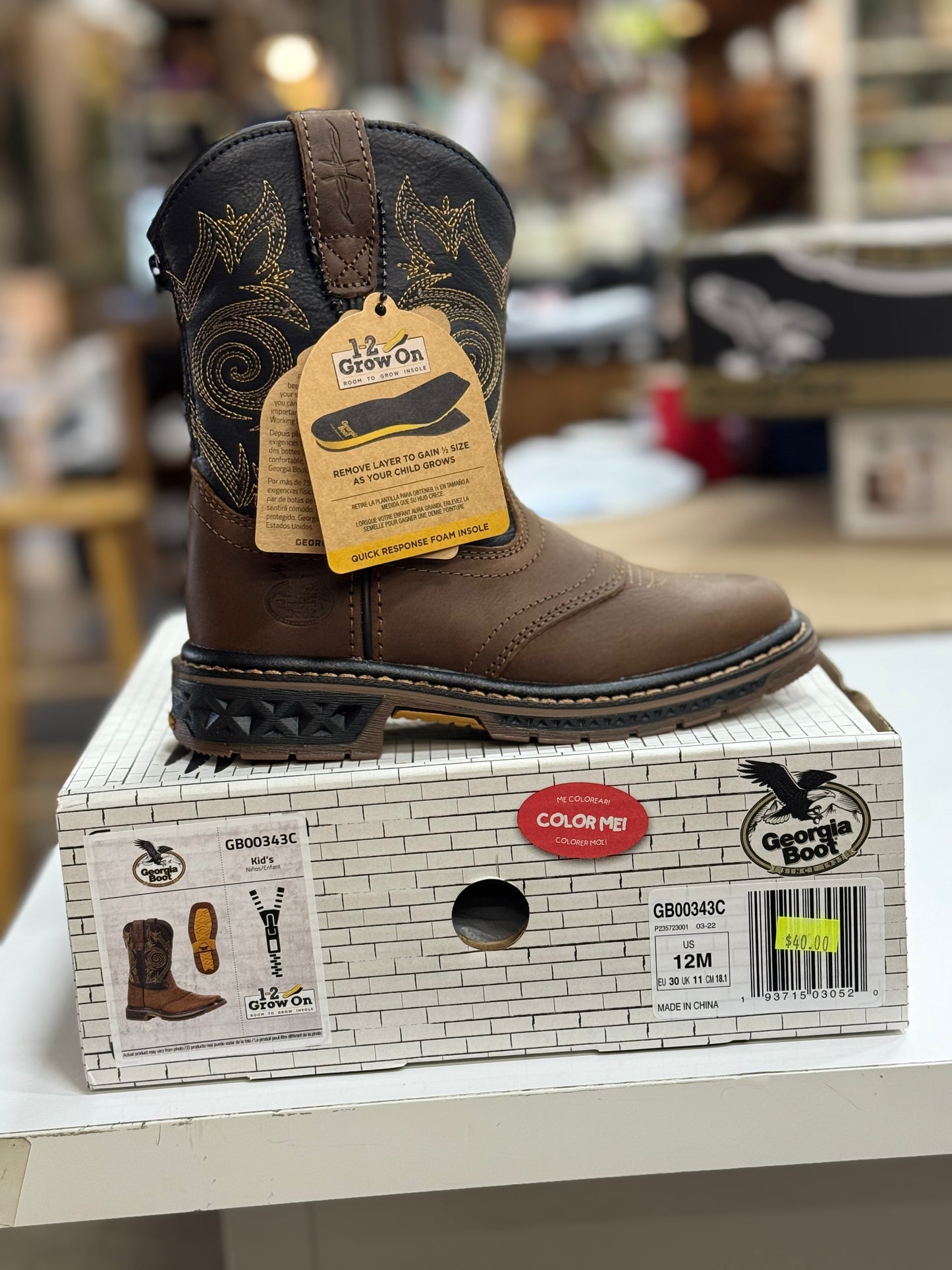 Georgia Kids/Youth GB00343 Cowboy Boot