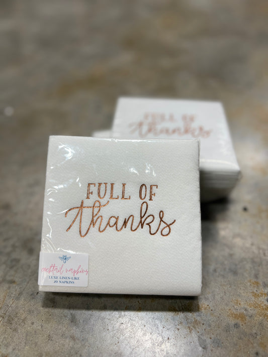 Full of Thanks Cocktail Napkins | Set of 20