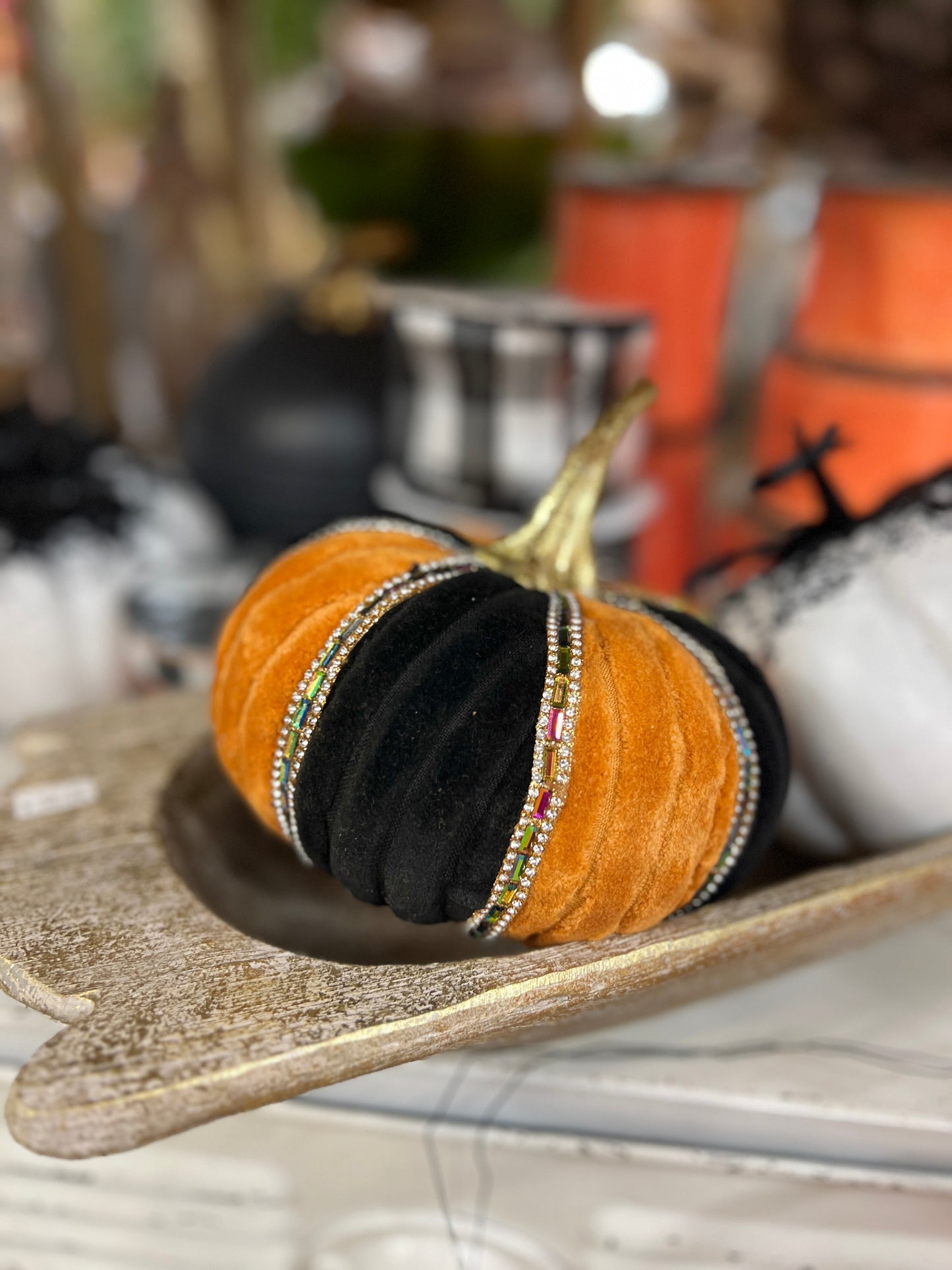 Velvet w/ Jewels Pumpkin-3 Sizes