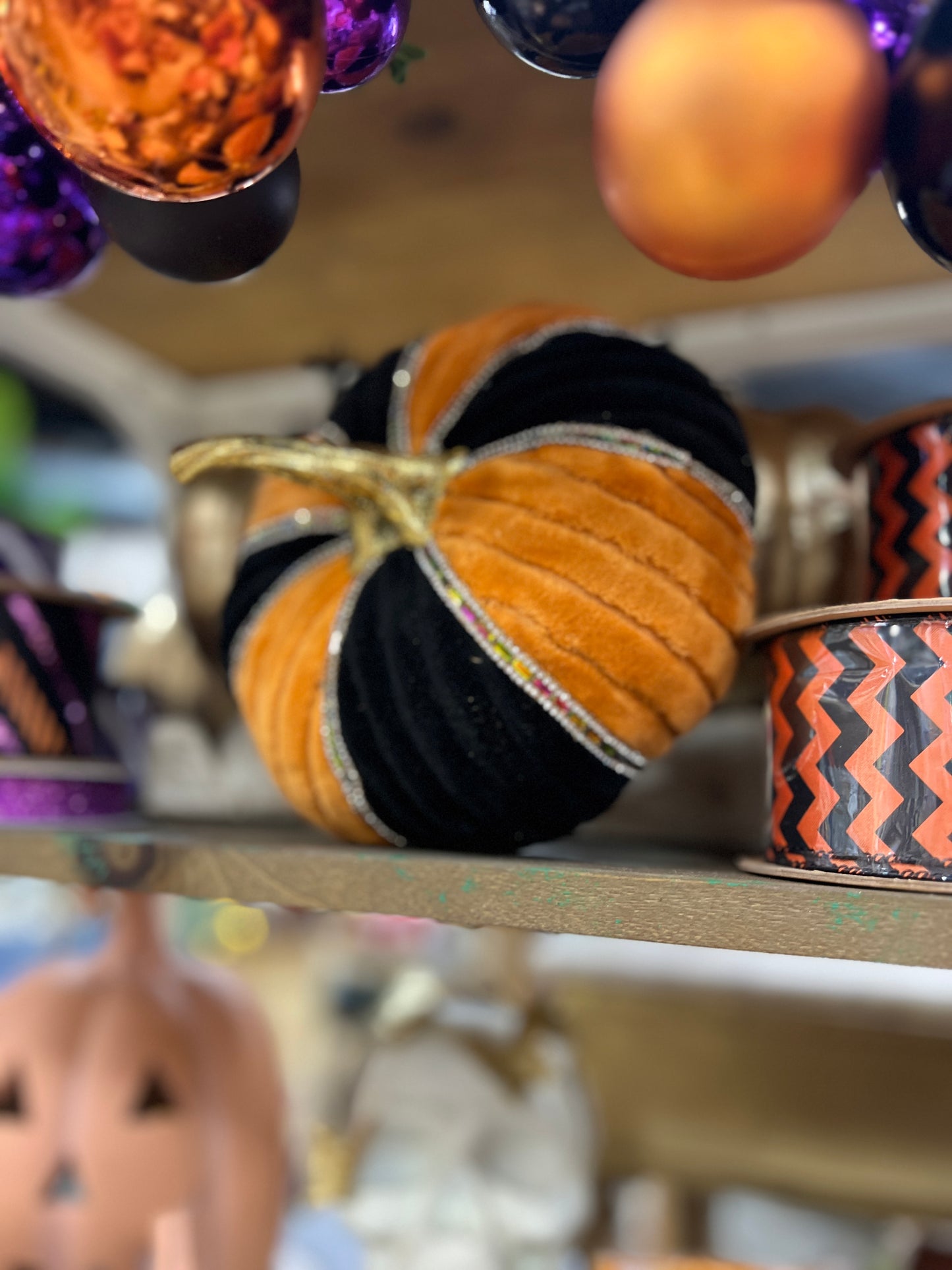 Velvet w/ Jewels Pumpkin-3 Sizes