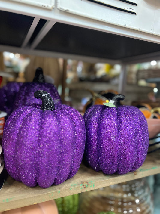 Purple Glitter Pumpkin-2 Sizes