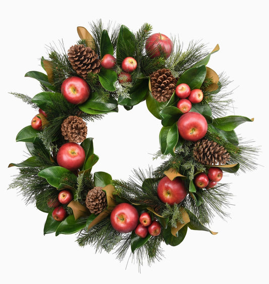 24" Magnolia and Apple Wreath
