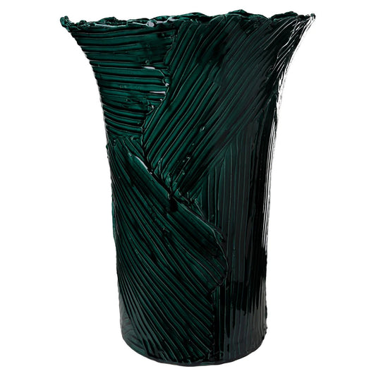 Textured Vase, Large, Emerald Green