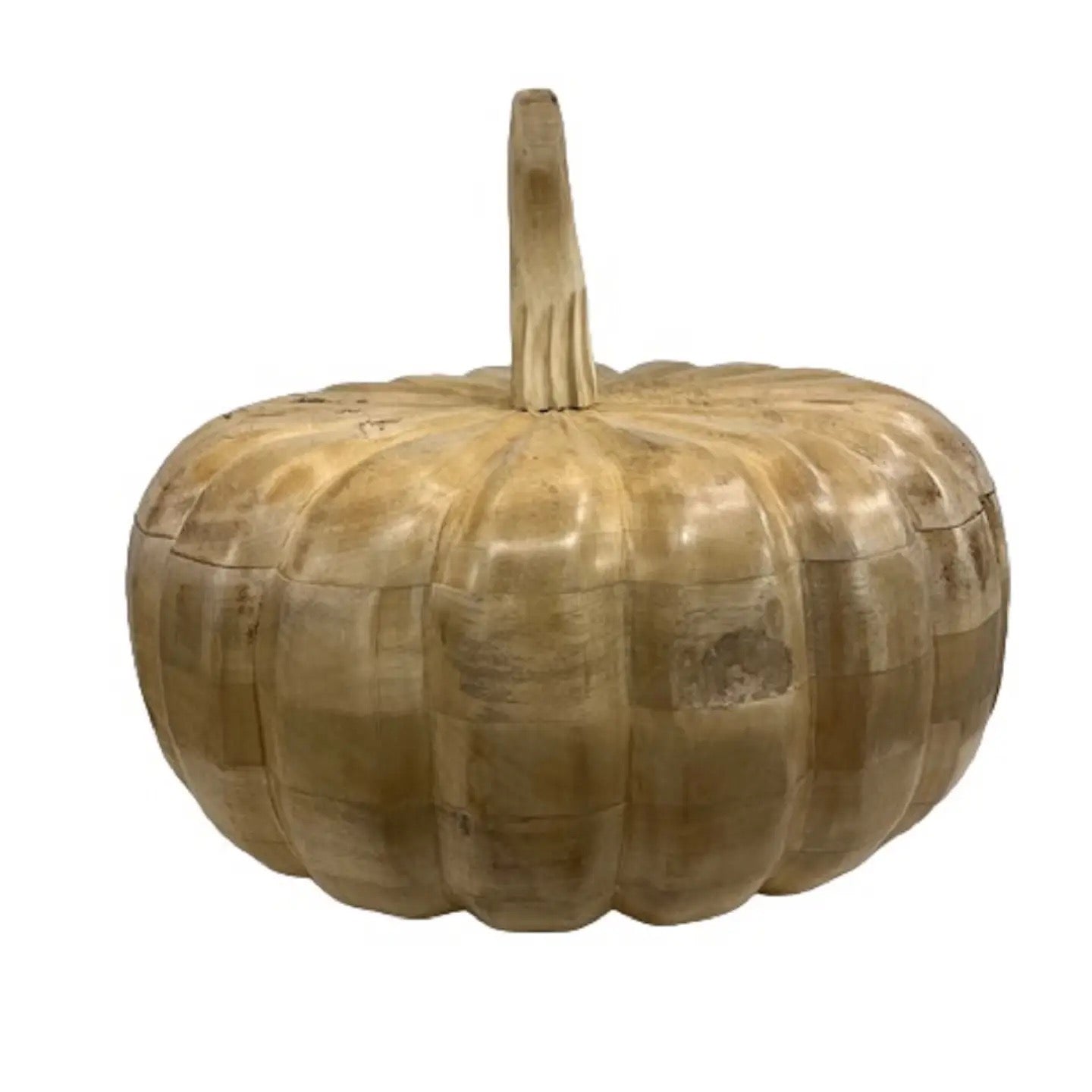 XL Pumpkin Sun-Bleached Mango Wood Décor