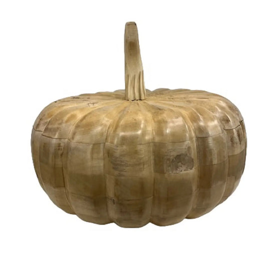 XL Pumpkin Sun-Bleached Mango Wood Décor