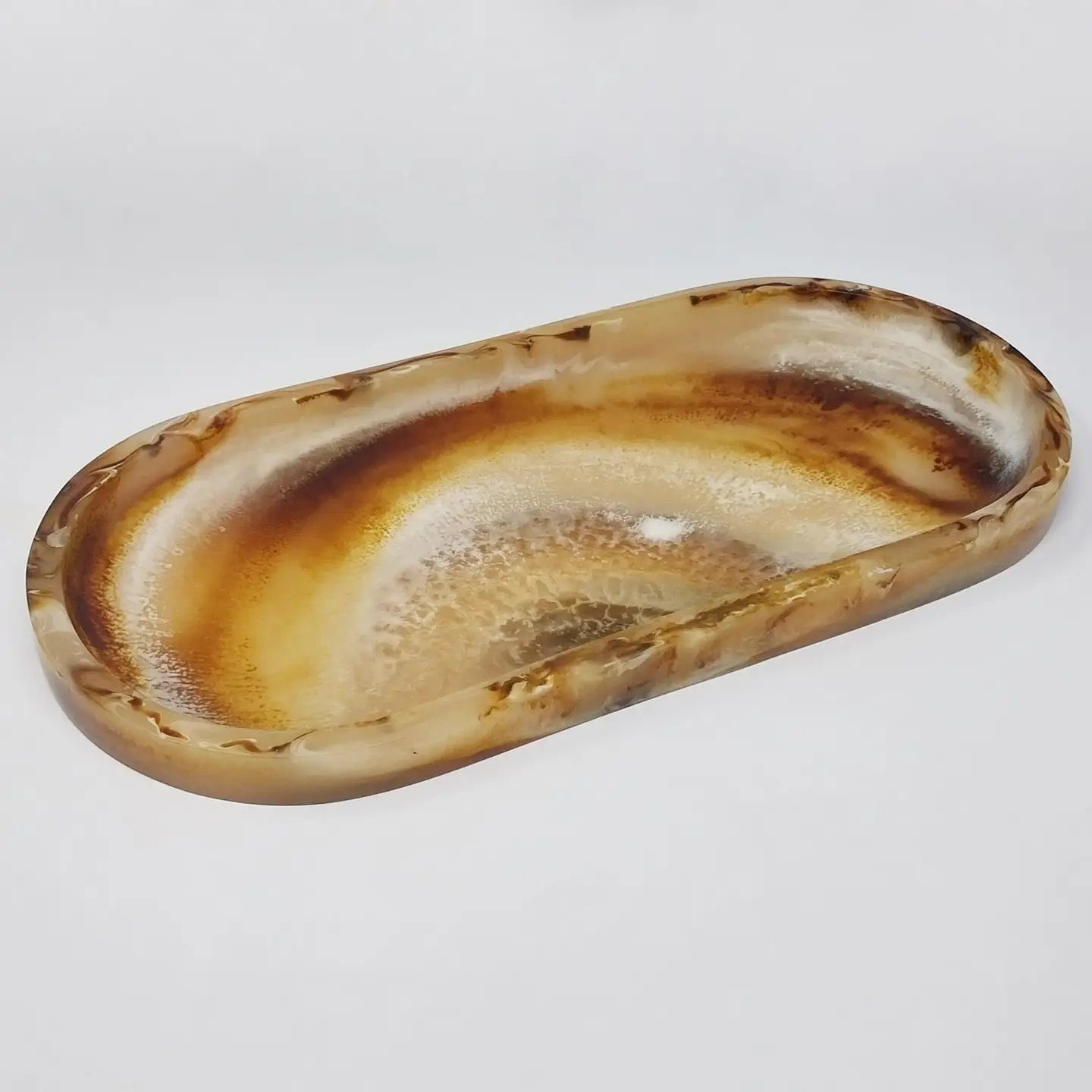Tortoise Shell Resin Oval Tray
