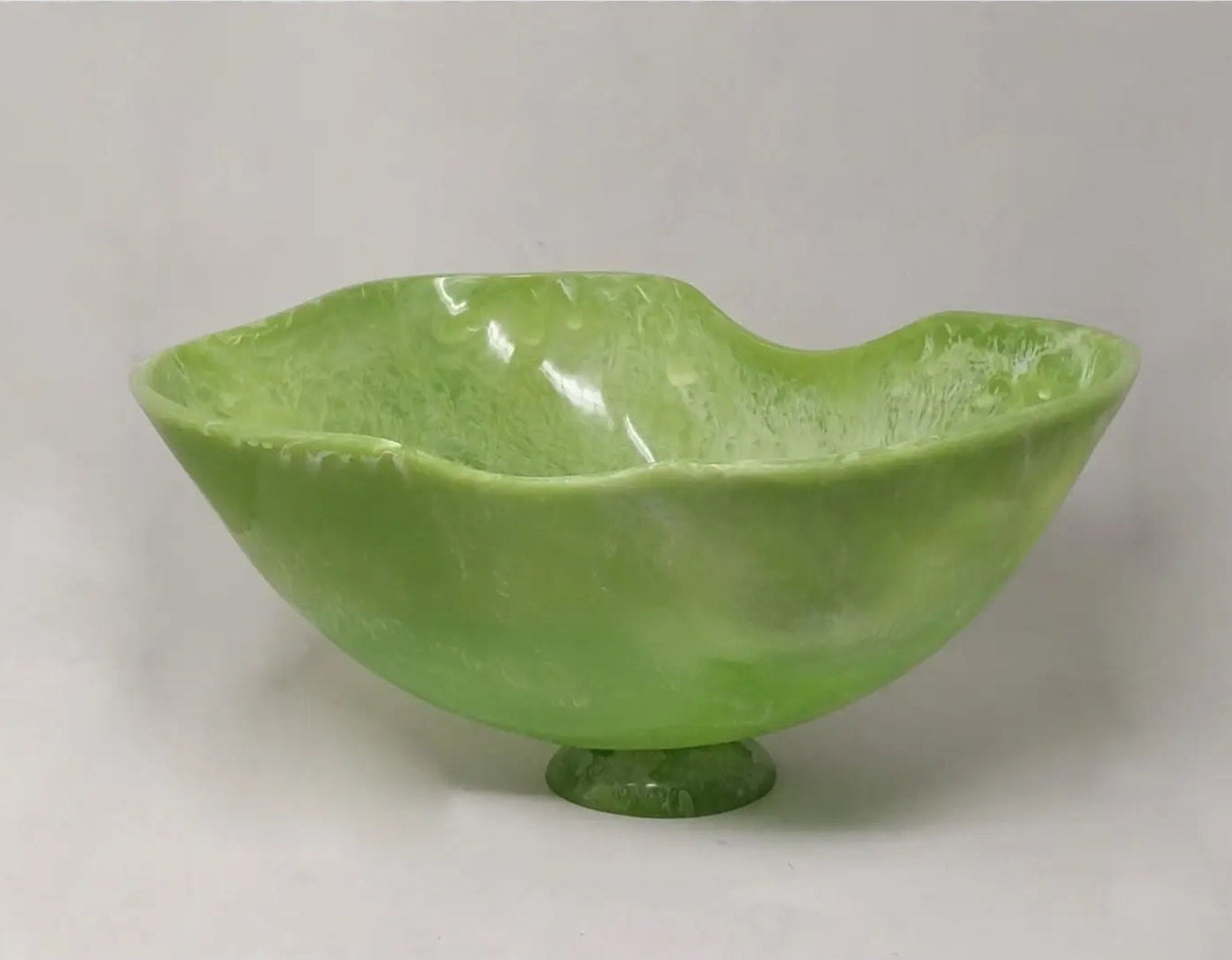 Large Fruit Bowl Lime Green Resin