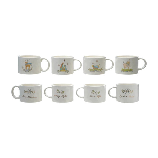 14 oz. Christmas Stoneware Mug, 4 Styles