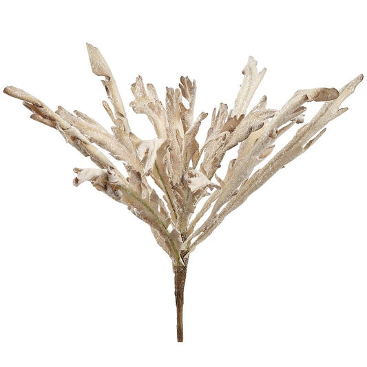 12" Glittered Fern Spray