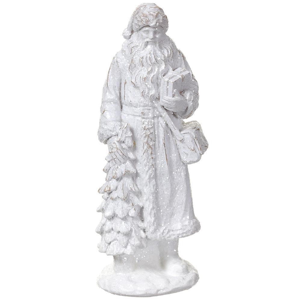 9.5" Glittered Santa w/ Tree