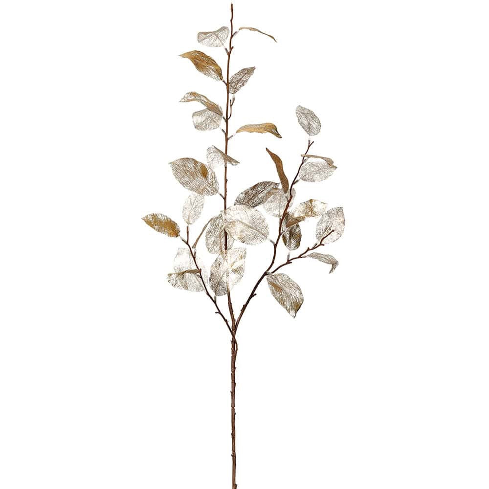 42" Metallic Lemon Leaf Spray