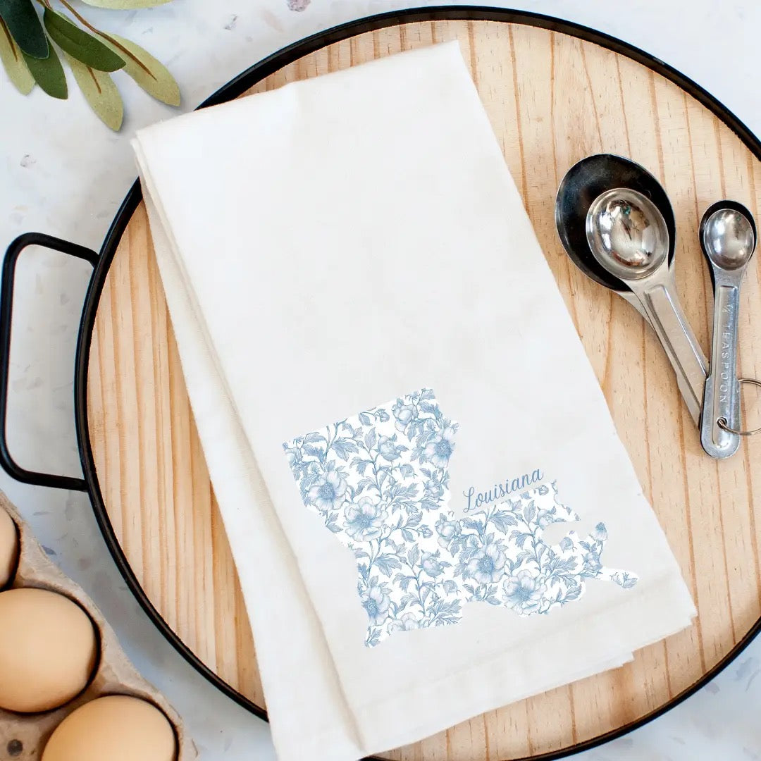 27"X27" 'State in Bloom' Louisiana Kitchen Towel