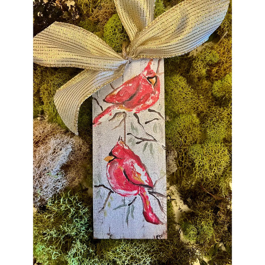 Custom Twin Winter Cardinals Christmas Ornament