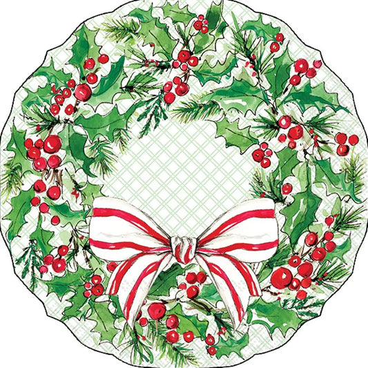 Holly Berry Wreath Cocktail Napkins