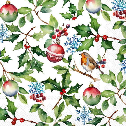 Christmas Holly Cocktail Napkins