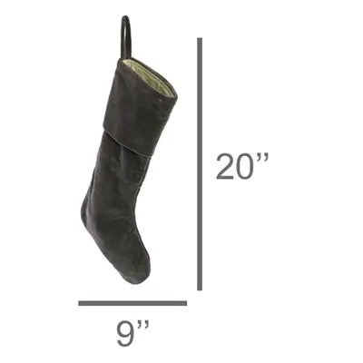 Dark Grey Velvet Stocking