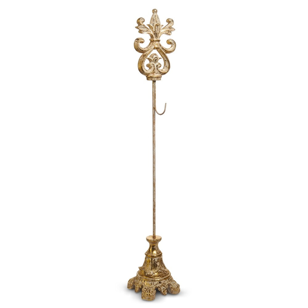 32.5" Gold Acanthus Wreath Stand