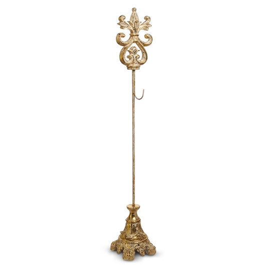 32.5" Gold Acanthus Wreath Stand