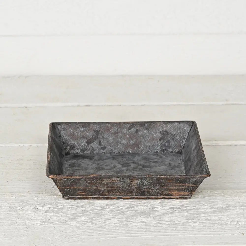 Square Antique Pewter Bowl