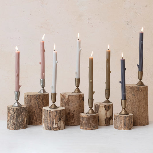Taupe Unscented Twig Shaped Taper Candles - 2 Pack