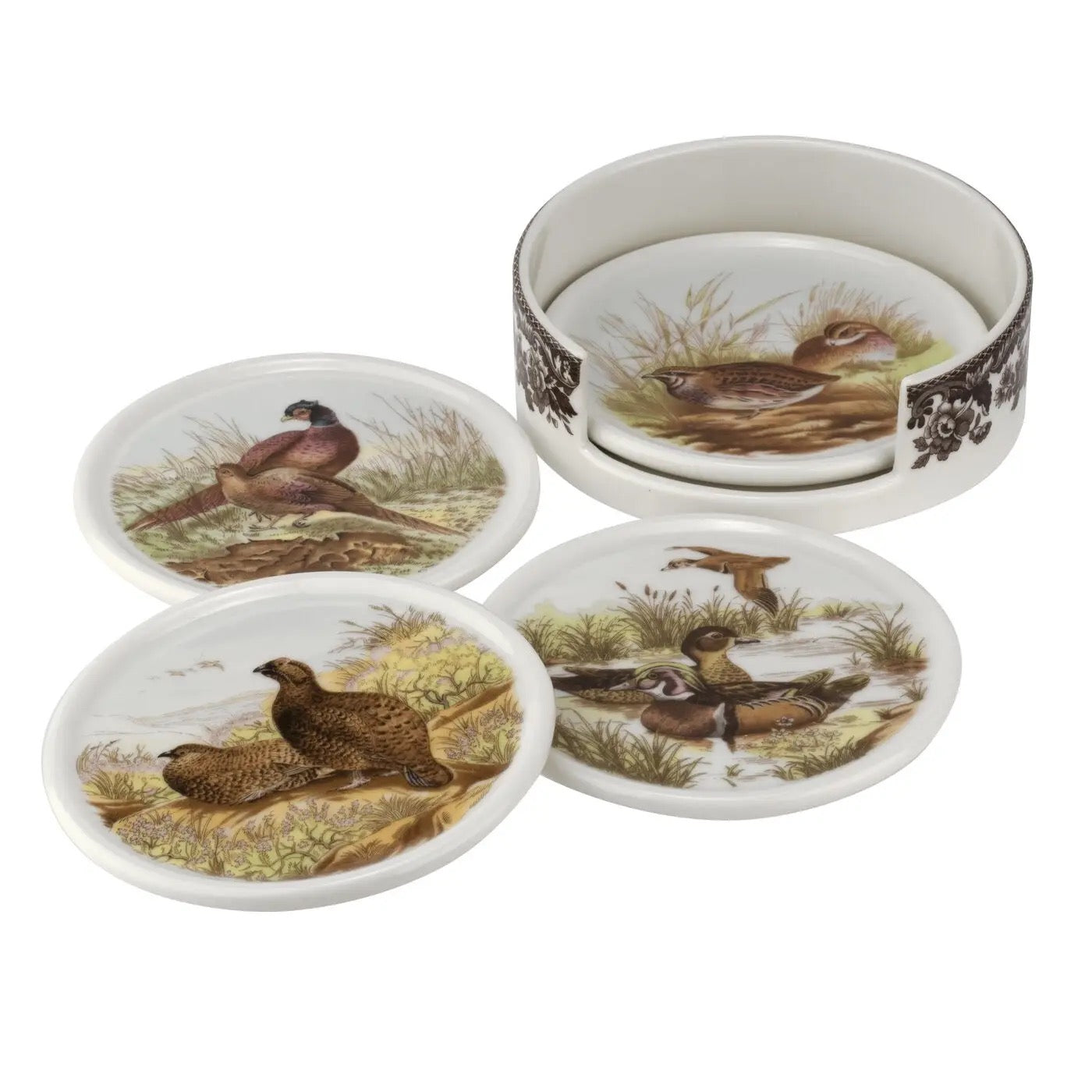 Woodland Ceramic Coasters w/ Holder