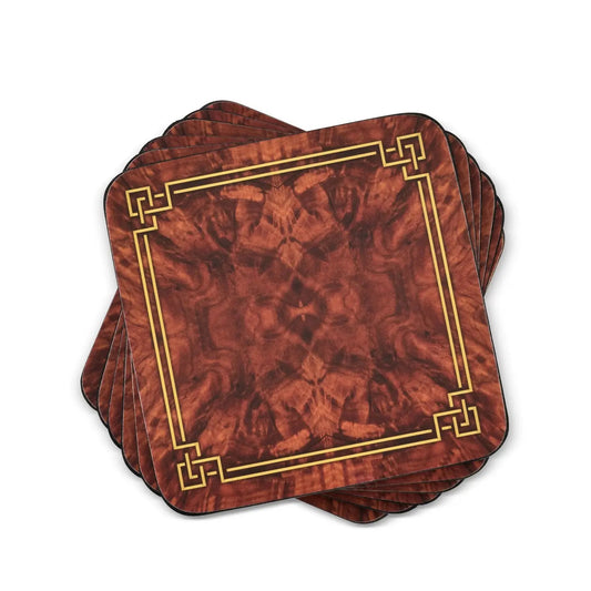 Walnut Burlap Coaster Set