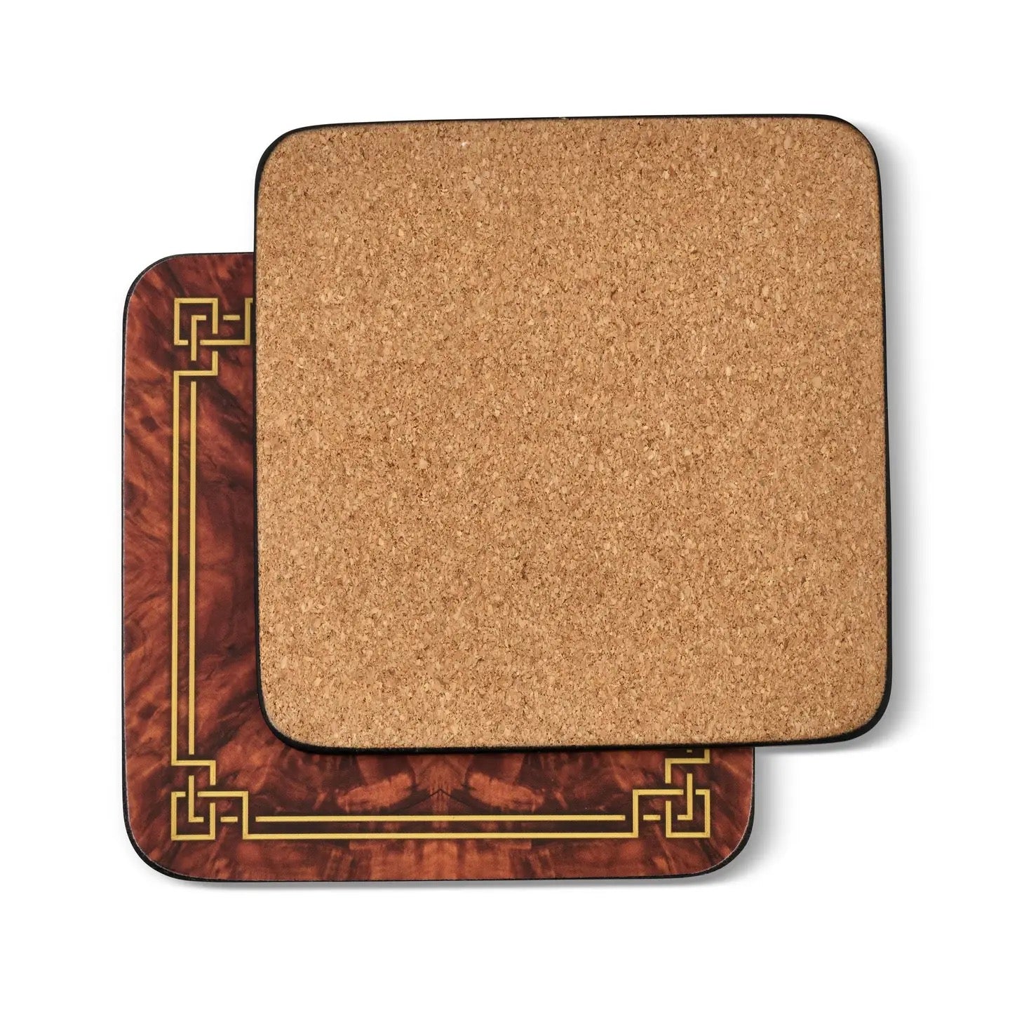 Walnut Burlap Coaster Set
