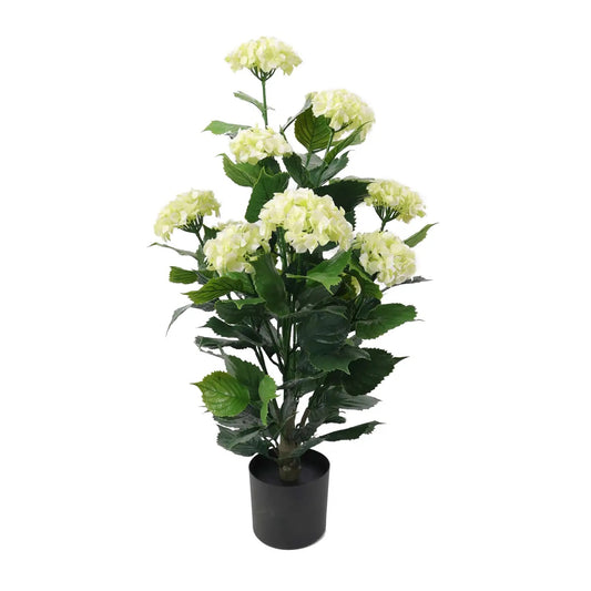 35.4" Artificial White Hydrangea Tree