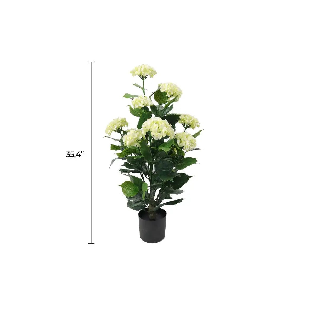 35.4" Artificial White Hydrangea Tree