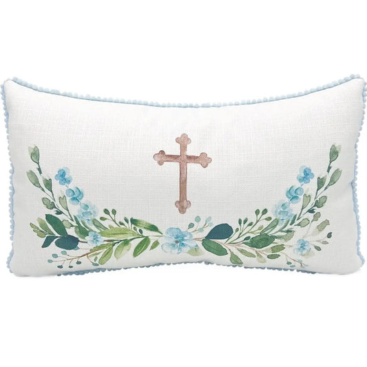 Little Floral Cross Pillow
