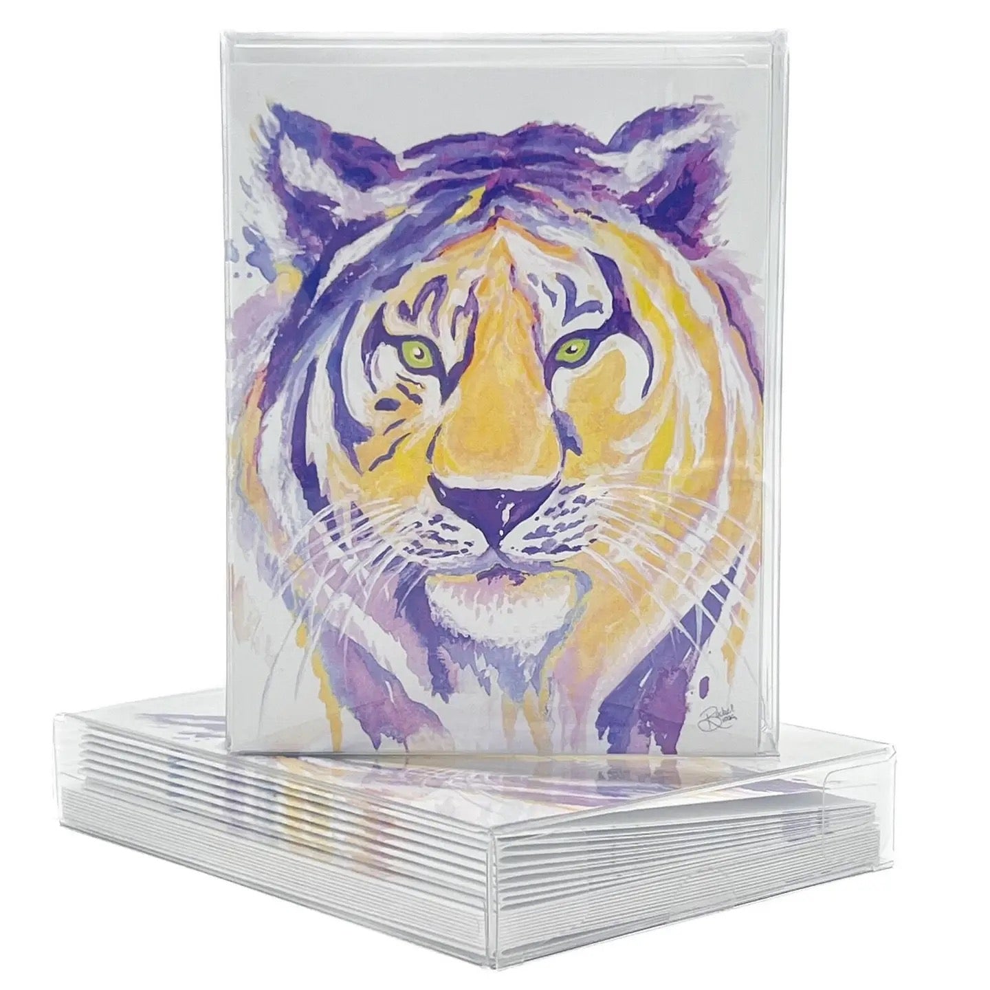 Purple & Yellow Tiger Folded Notes