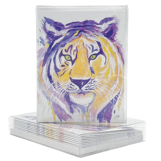Purple & Yellow Tiger Folded Notes