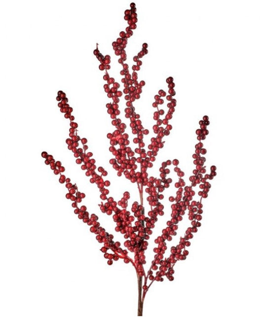 28” Berry Cluster Branch Spray – Burgundy & Red