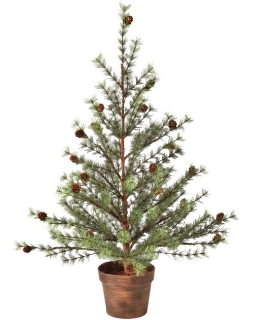 36” & 60” Potted Skip Pine Tree and Cones