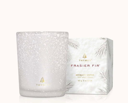 ‘Frasier Fir’ Flocked Votive Candle-4 Styles/Sizes
