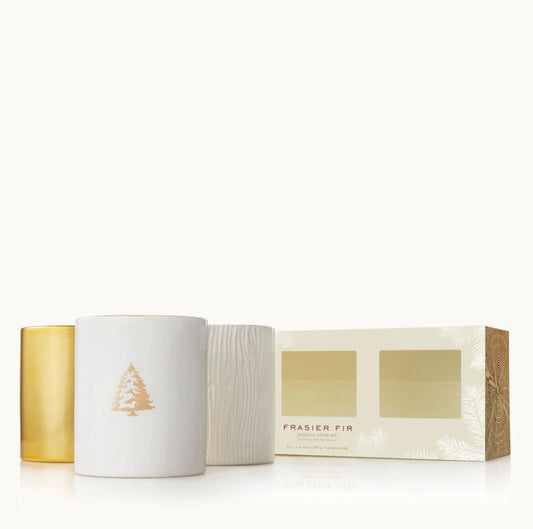 ‘Frasier Fir’ Gilded Poured Candle Trio Set